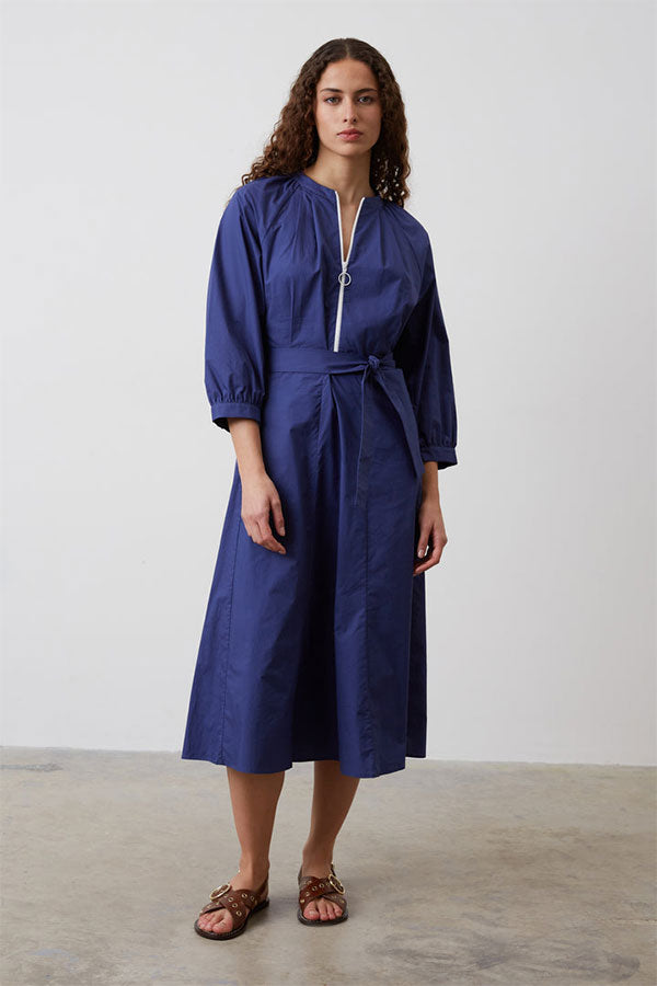 JAMALL ZIPPED COTTON MAXI DRESS