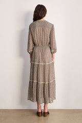 APPOLINE LUREX PRINTED MAXI DRESS