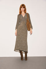 CARYL WAISTED PRINT MAXI DRESS