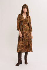 CLARYS PAISLEY PRINT WAISTED MIDI DRESS