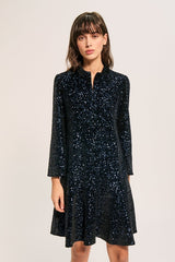 CHLO SHORT SEQUIN VELVET DRESS