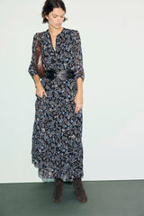 CORIE ELASTICATED FLORAL MAXI DRESS