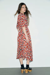 COCO WAISTED FLORAL MIDI DRESS