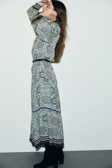 CYRIL ELASTICATED LONG PRINTED DRESS