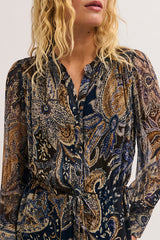 CHARA LONG PRINTED MUSLIN DRESS