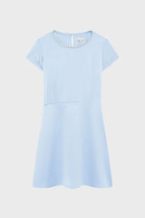 ANNIE RHINESTONE SHORT SATIN DRESS