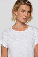 WHITE SPARKLING DETAIL T-SHIRT
