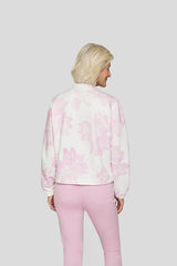 PINK FLORAL PRINT ZIPPED JACKET