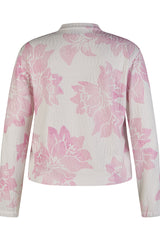PINK FLORAL PRINT ZIPPED JACKET