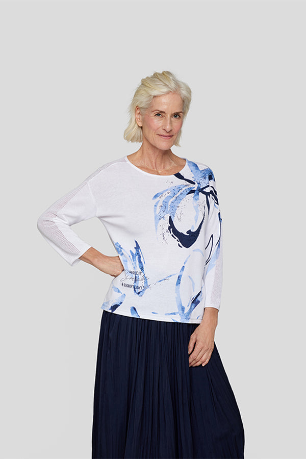 FLORAL PRINT SWEATER