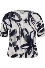 ALLOVER FLORAL PRINT SWEATER