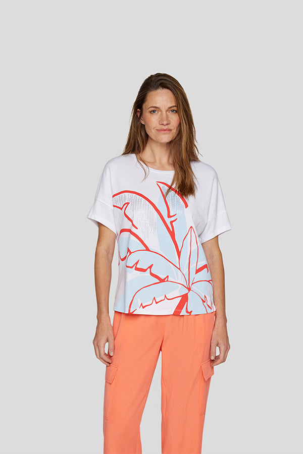 PALM TREE CONTRASTED T-SHIRT