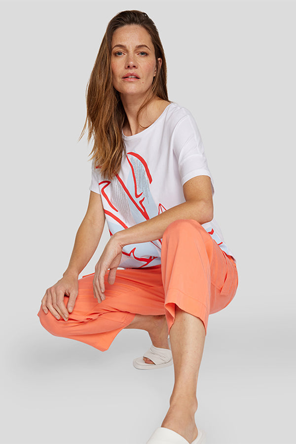 PALM TREE CONTRASTED T-SHIRT