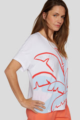 PALM TREE CONTRASTED T-SHIRT