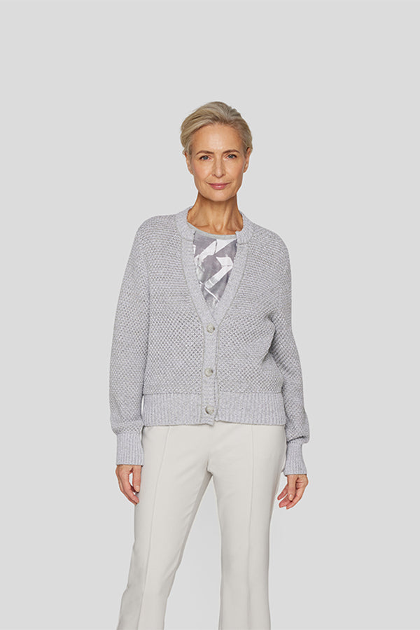 STRUCTURED CHUNKY SILVER CARDIGAN