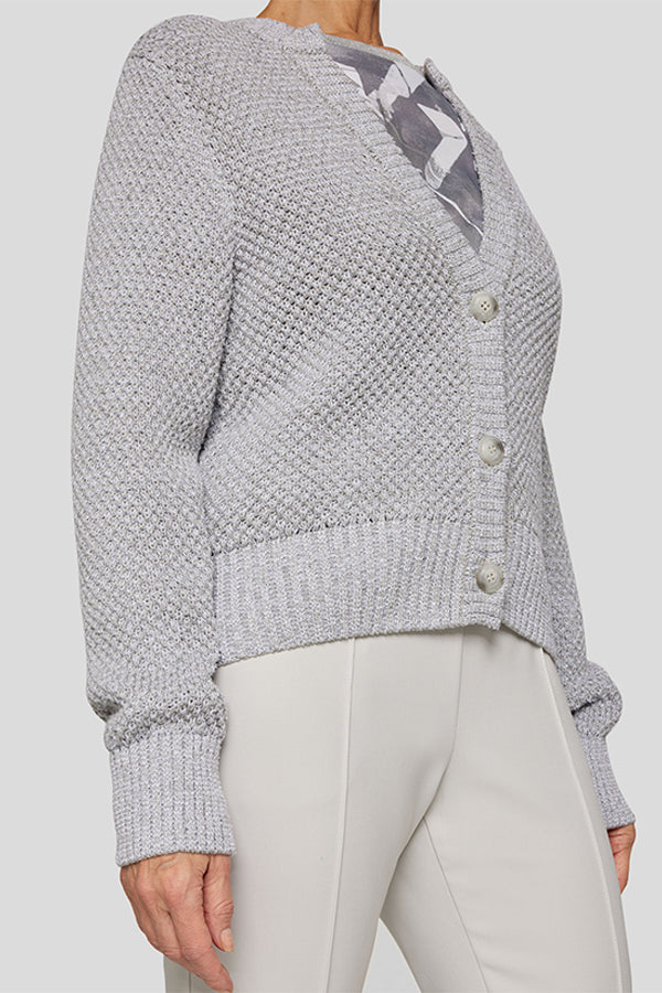 STRUCTURED CHUNKY SILVER CARDIGAN