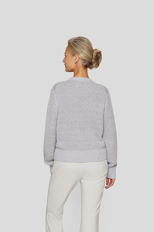 STRUCTURED CHUNKY SILVER CARDIGAN