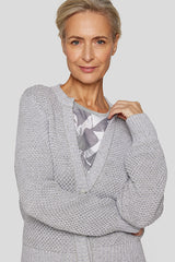 STRUCTURED CHUNKY SILVER CARDIGAN