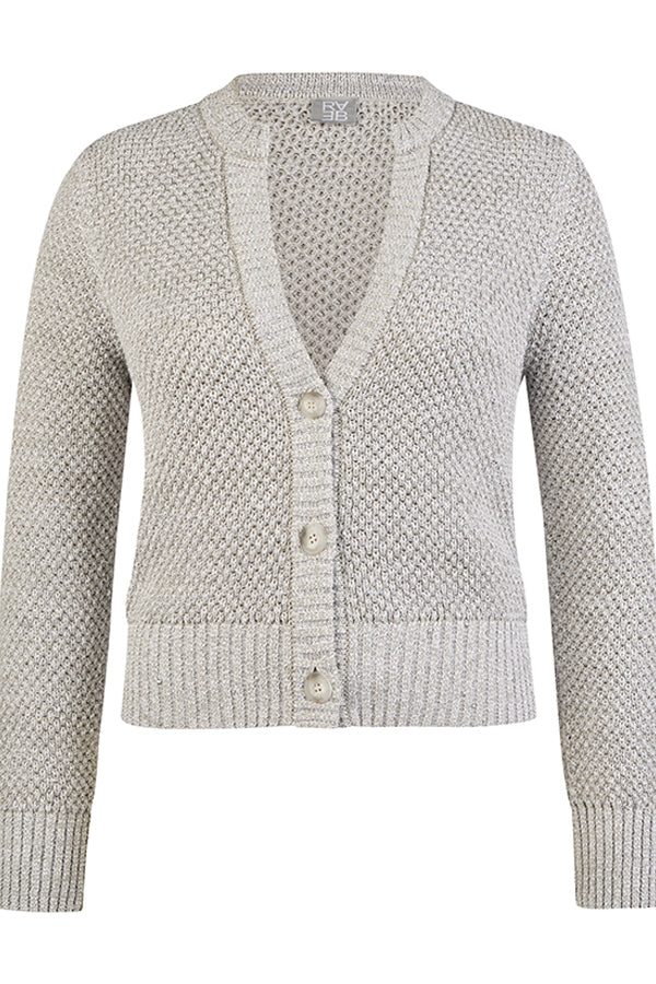STRUCTURED CHUNKY SILVER CARDIGAN