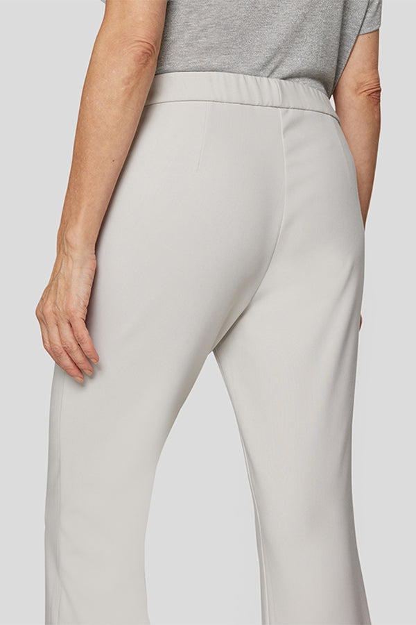 PEARL GREY SLIM FLARED TROUSERS