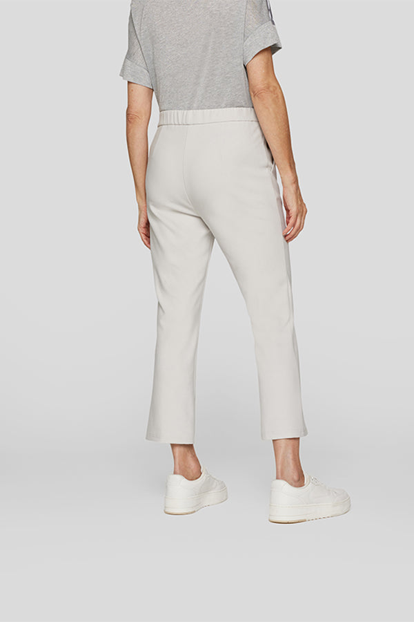 PEARL GREY SLIM FLARED TROUSERS