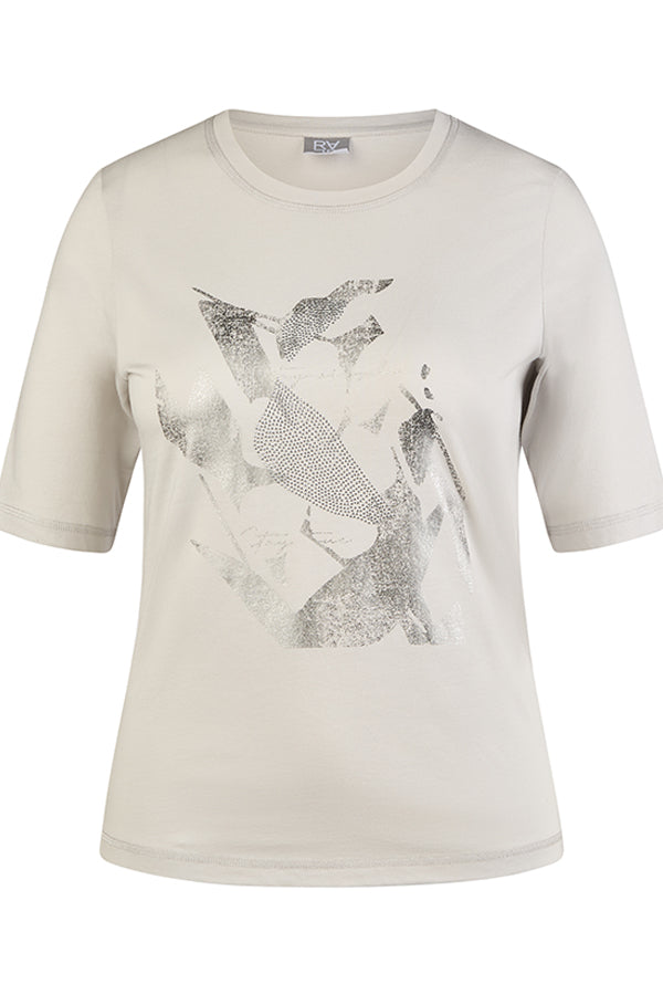 SILVER FOIL PRINT T-SHIRT