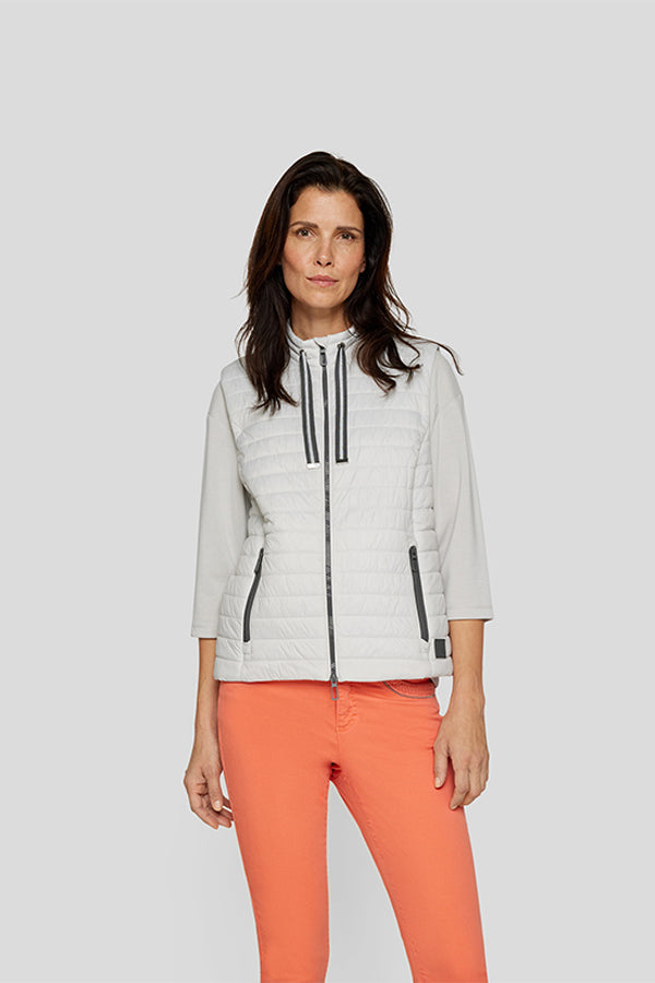 PEARL GREY LIGHTWEIGHT QUILTED VEST