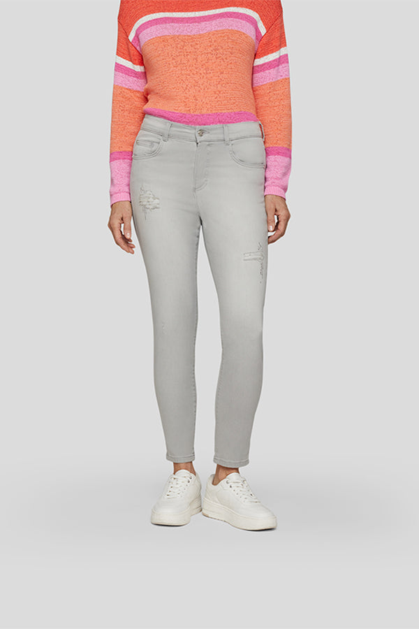 GREY USED EFFECT RHINESTONE SUNNY JEANS