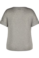 PEARL GREY ABSTRACT PRINT T-SHIRT