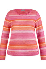 OPENWORK MANDARINE STRIPED SWEATER
