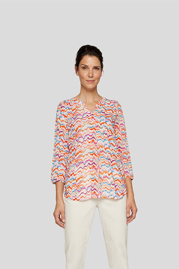 WAVY ZIZAG PRINT BLOUSE