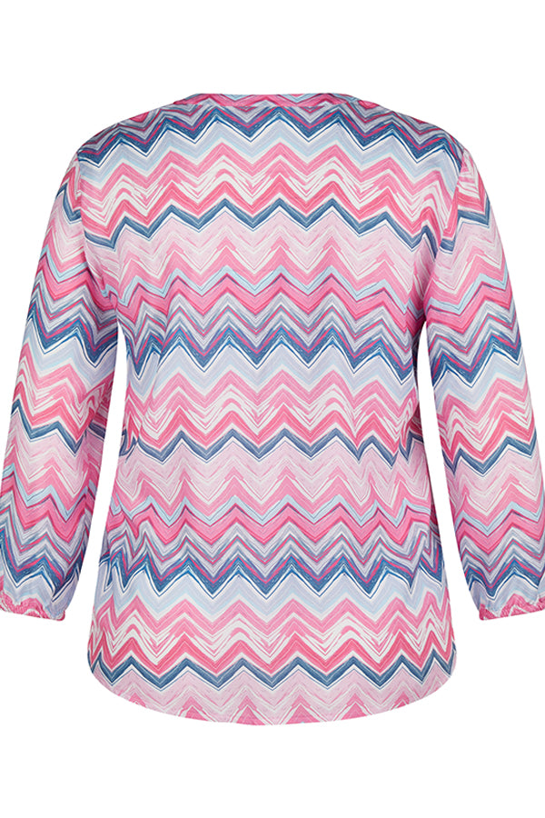 ZIGZAG PATTERN LIGHTWEIGHT BLOUSE