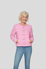 STRUCTURED FRINGED BOUCLE JACKET