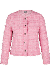 STRUCTURED FRINGED BOUCLE JACKET