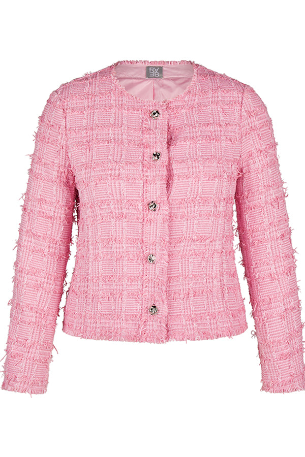 STRUCTURED FRINGED BOUCLE JACKET