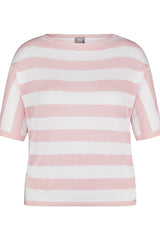PINK WIDE STRIPED SWEATER
