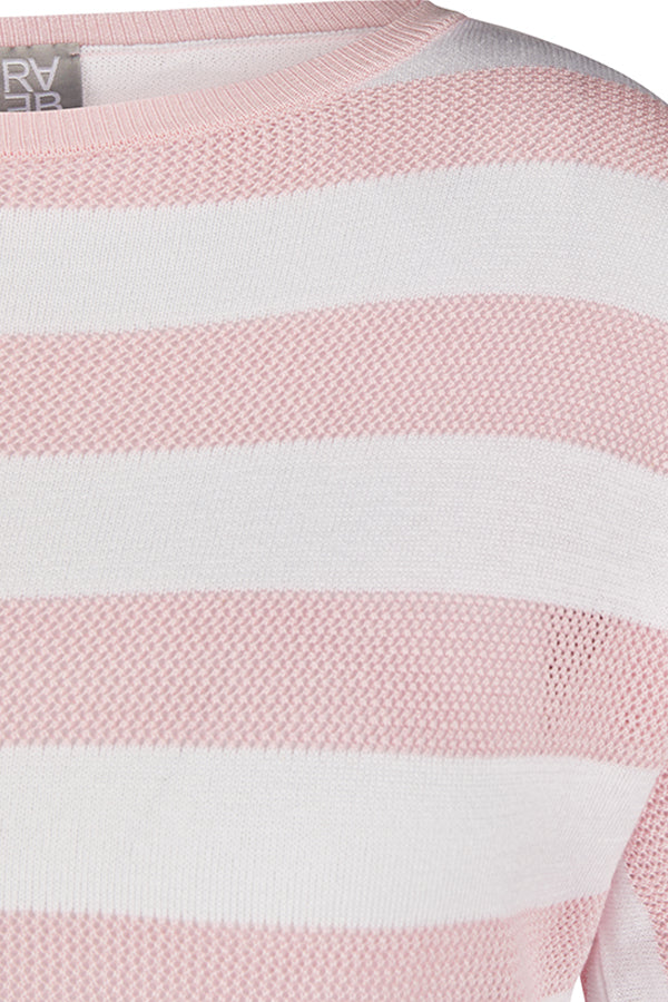PINK WIDE STRIPED SWEATER