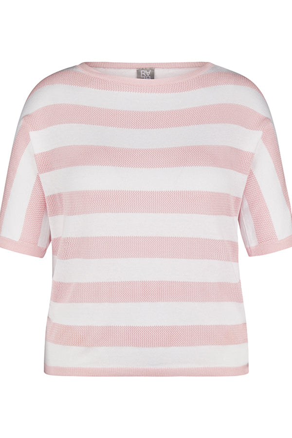 PINK WIDE STRIPED SWEATER