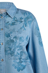 FLORAL PRINT DENIM SHIRT