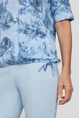 DRAWSTRING FLORAL T-SHIRT