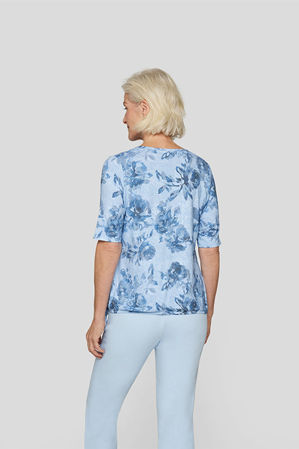 DRAWSTRING FLORAL T-SHIRT