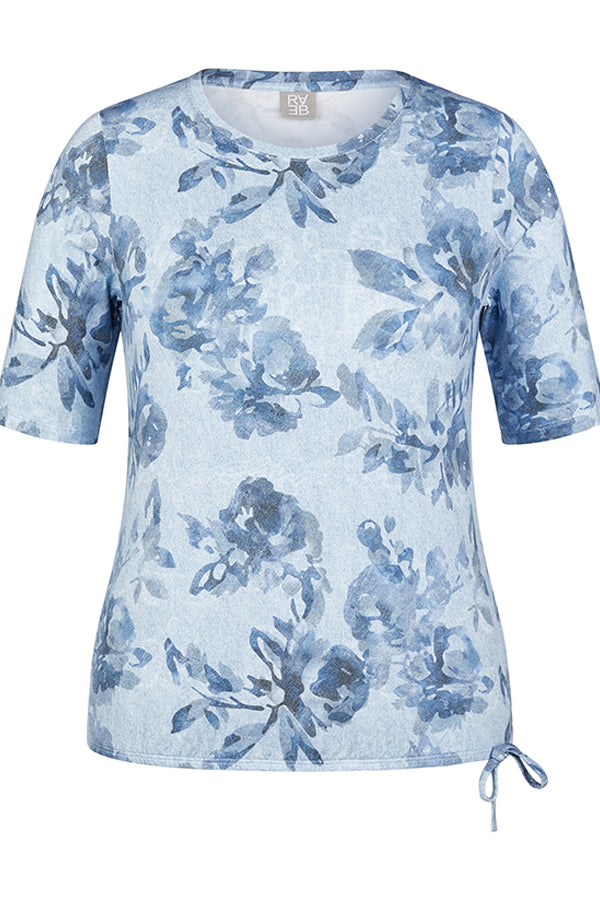 DRAWSTRING FLORAL T-SHIRT
