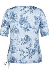 DRAWSTRING FLORAL T-SHIRT