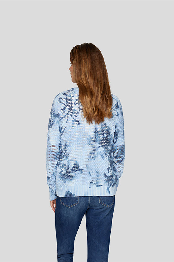 FLORAL OPENWORK ZIPPED JACKET