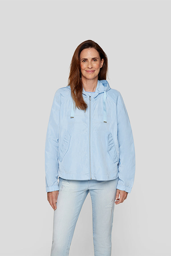 LIGHT BLUE LIGHTWEIGHT HOODED JACKET
