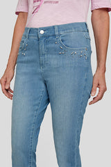 STUDDED FRINGED JEANS