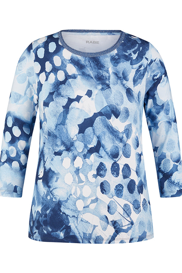 BLUE WATERCOLOR PRINT T-SHIRT