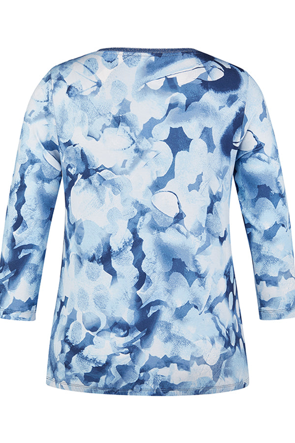 BLUE WATERCOLOR PRINT T-SHIRT