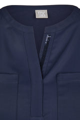 NAVY SEQUINNED BASIC T-SHIRT