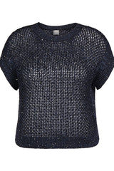 SHINY YARN CHUNKY KNIT SWEATER